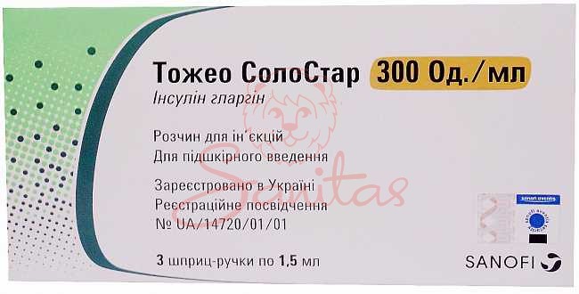 Тожео СолоСтар р-н д/ін. 300 Од./мл 1.5мл шприц-ручка №3                        