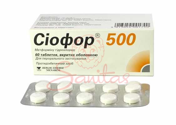 Сіофор 500 таб. 500мг №60 (10х6)                                                