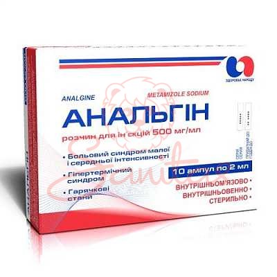 Анальгін р-н д/ін. 500мг/мл 2мл амп. №10                                        