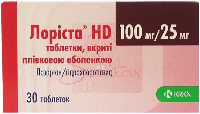 Лоріста НD таб. 100мг/25мг №30 (10х3)                                           