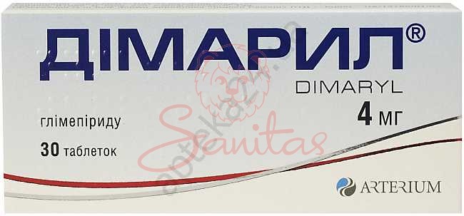 Дімарил таб. 4мг №30 (10х3)                                                     
