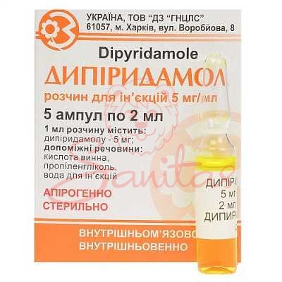 Дипіридамол р-н д/ін. 0.5% 2мл амп. №5                                          