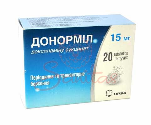 Донорміл таб. шипучі 15мг №20 (10х2)                                            