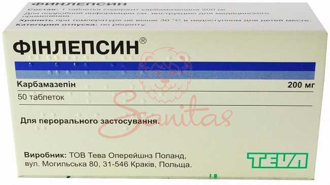 Фінлепсин таб. 200мг №50 (10х5)                                                 