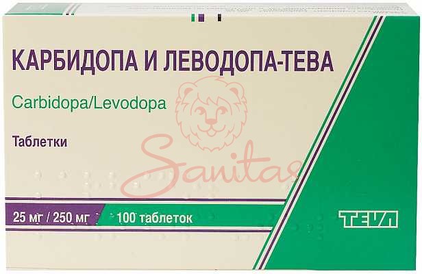 Карбідопа і Леводопа-Тева таб. 25мг/250мг №100 (10х10)                          