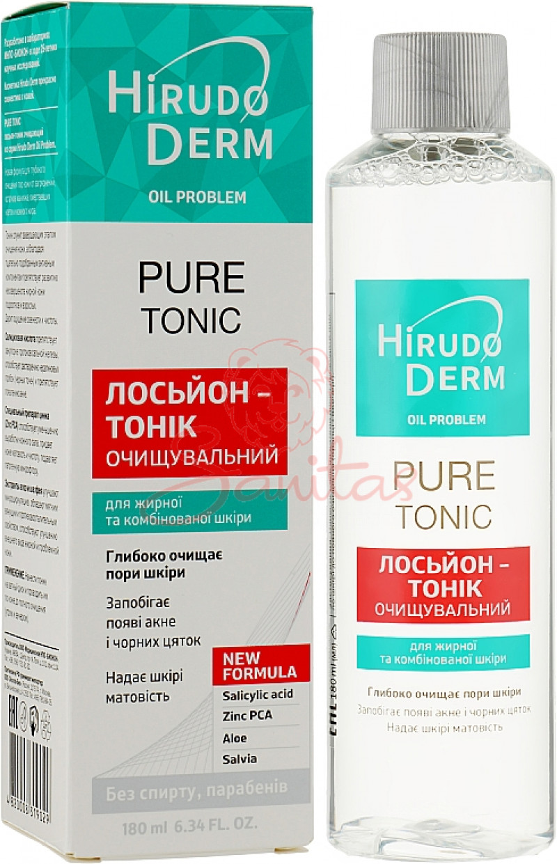 Лосьйон-тонік Гірудо Дерм (Hirudo Derm Oil Problem Pure Tonic) очищуючий 180мл  