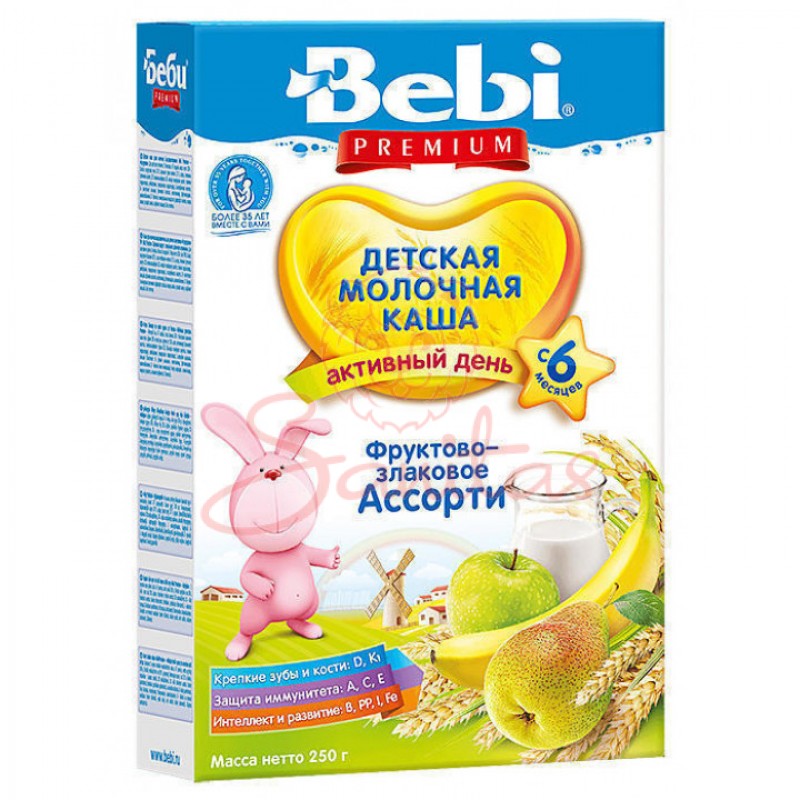 Каша Бебі Преміум мол. фруктово-злакова асорті 250г                             