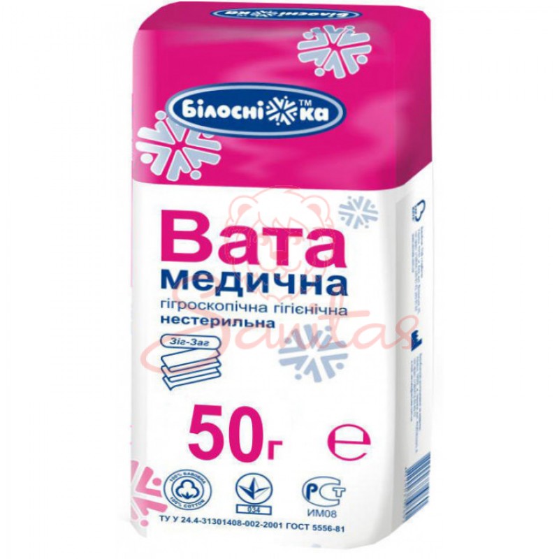 Вата мед. гігр. н/с зиг-заг 50г                                                 