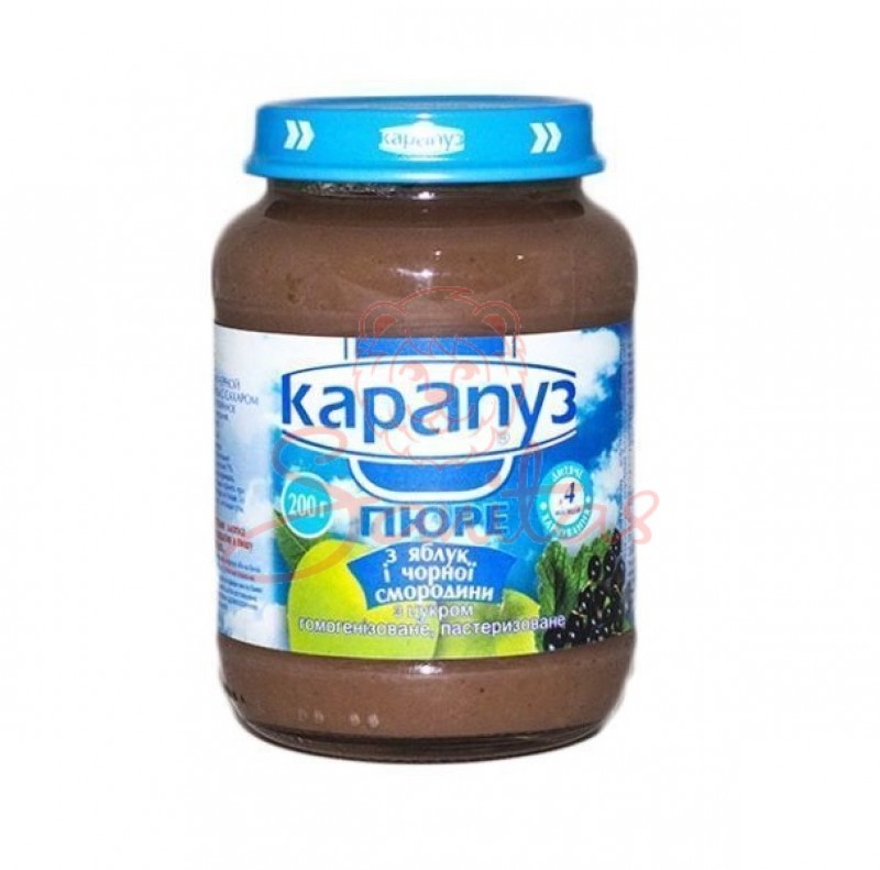 Пюре Карапуз яблуко чорна смородина 200мл                                       