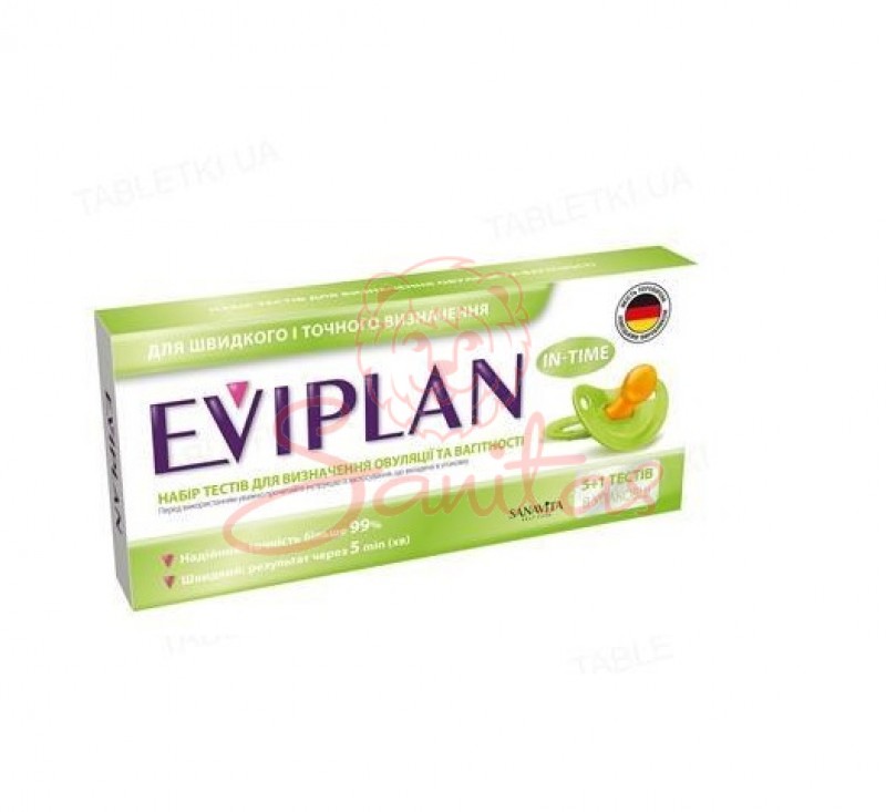 Тест д/визн. овуляції Eviplan 5 + тест-смужка д/визн. вагітн. Evitest №1        