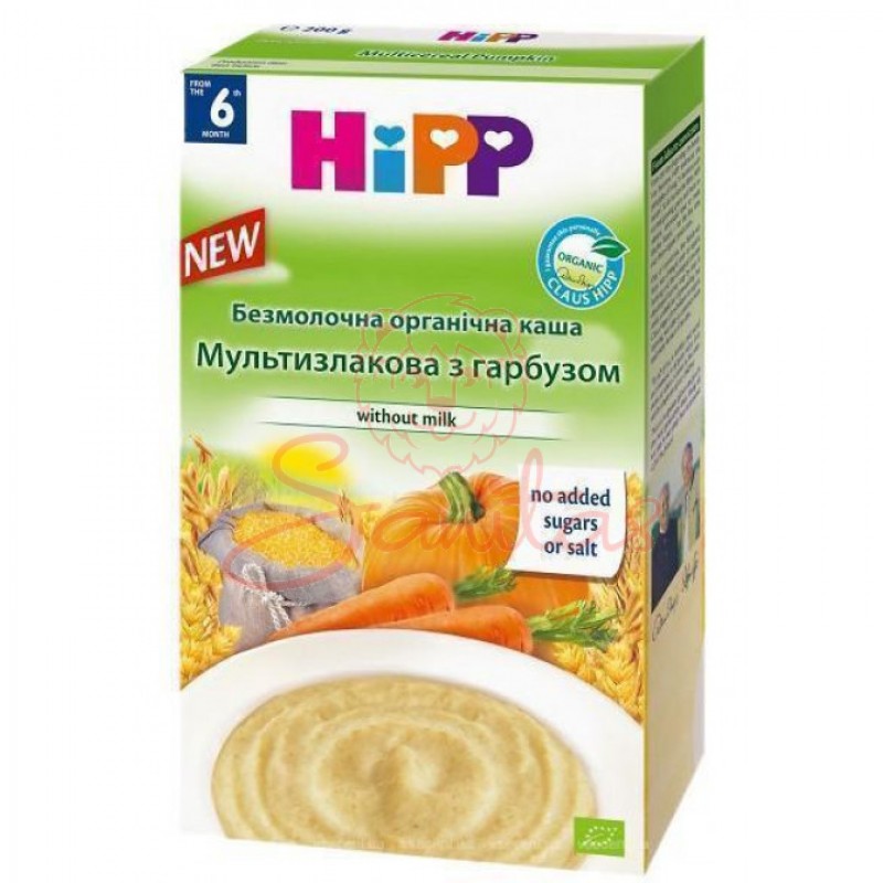 Каша Хіпп б/мол. органічна мультизл. з гарбузом 200г                            