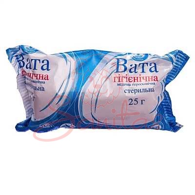 Вата мед. гігр. стер. рулон 25г                                                 