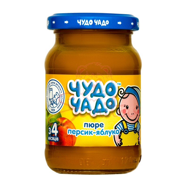 Пюре Чудо-Чадо яблуко та персик з цукром 170г                                   