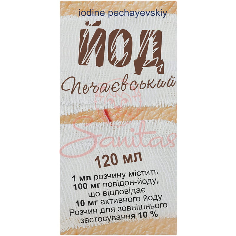 Йод печаєвський розчин 10% 120мл №1                                             