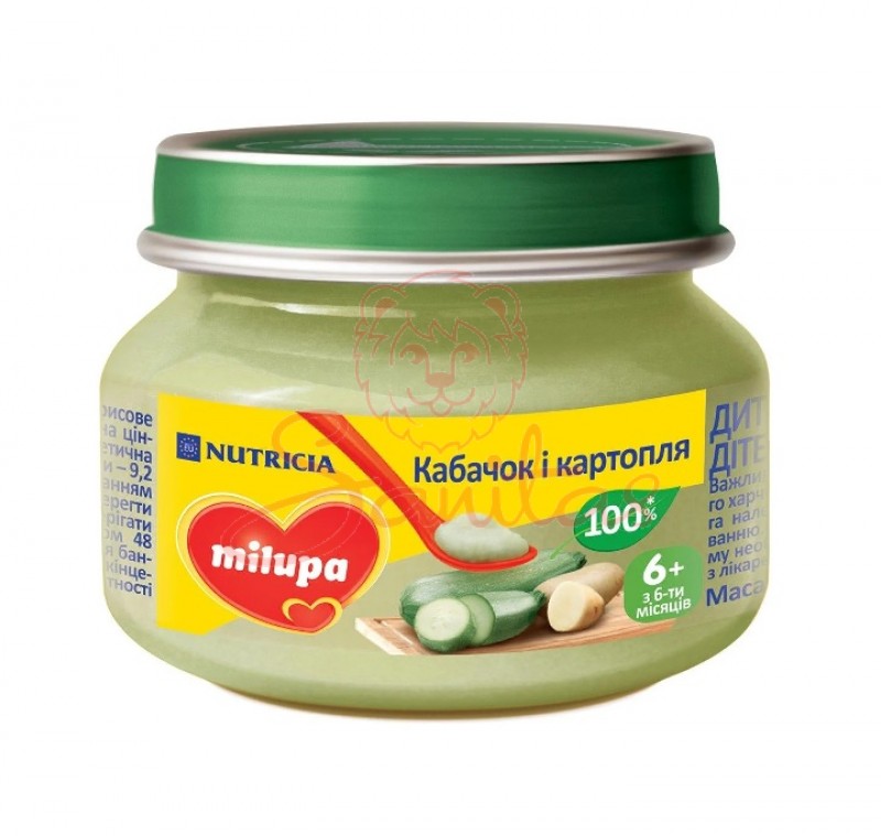 Пюре Мілупа овочеве кабачок та картопля 80г                                     