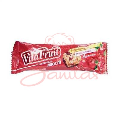 Батончик-мюслі Вітафрут (Vitafruit) Журавлина глазур. 25г                       