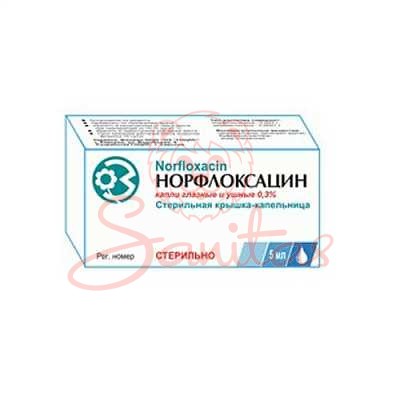 Норфлоксацин краплі очні/вушні 3мг/мл 5мл                                       