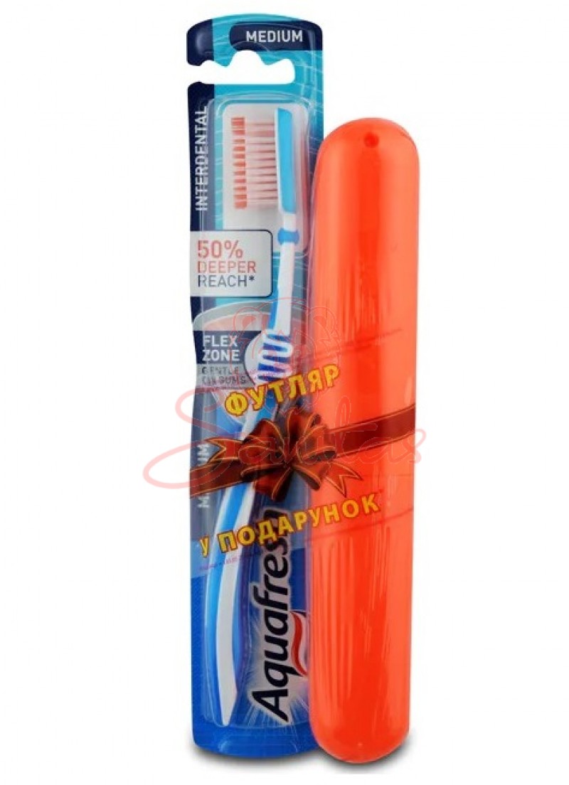З/щітка Аквафреш (Aquafresh Inter Dental) + футляр в подарок                    