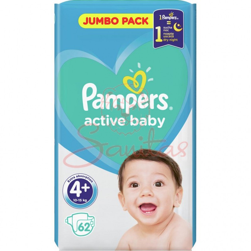 Підг. Памперс (Pampers Active Baby maxi+) 10-15кг №62                           