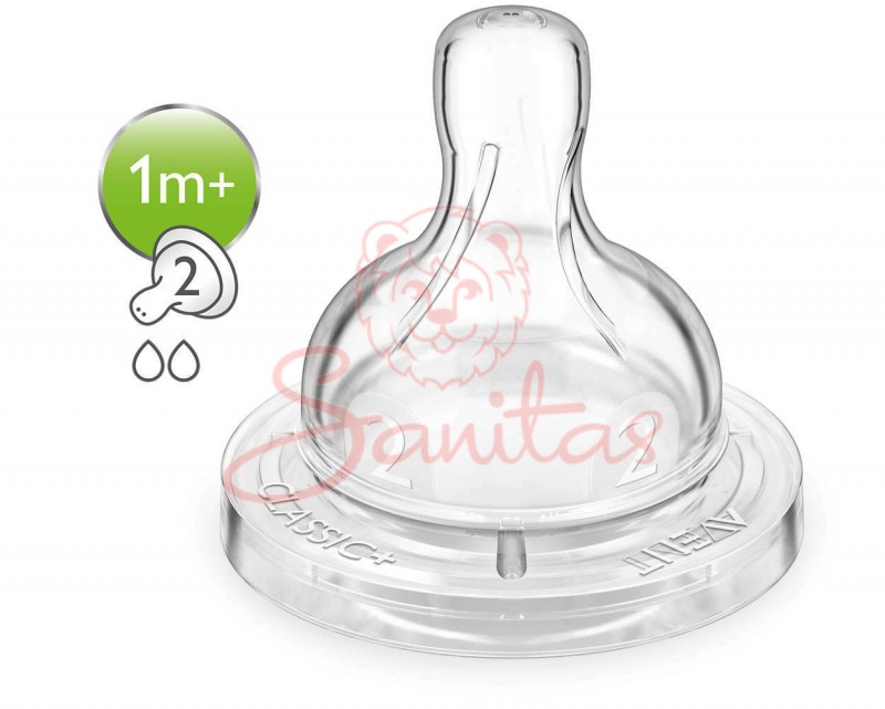 Соска Авент (Avent Classic) повільний потік 1міс.+  №2  SCF632/27               