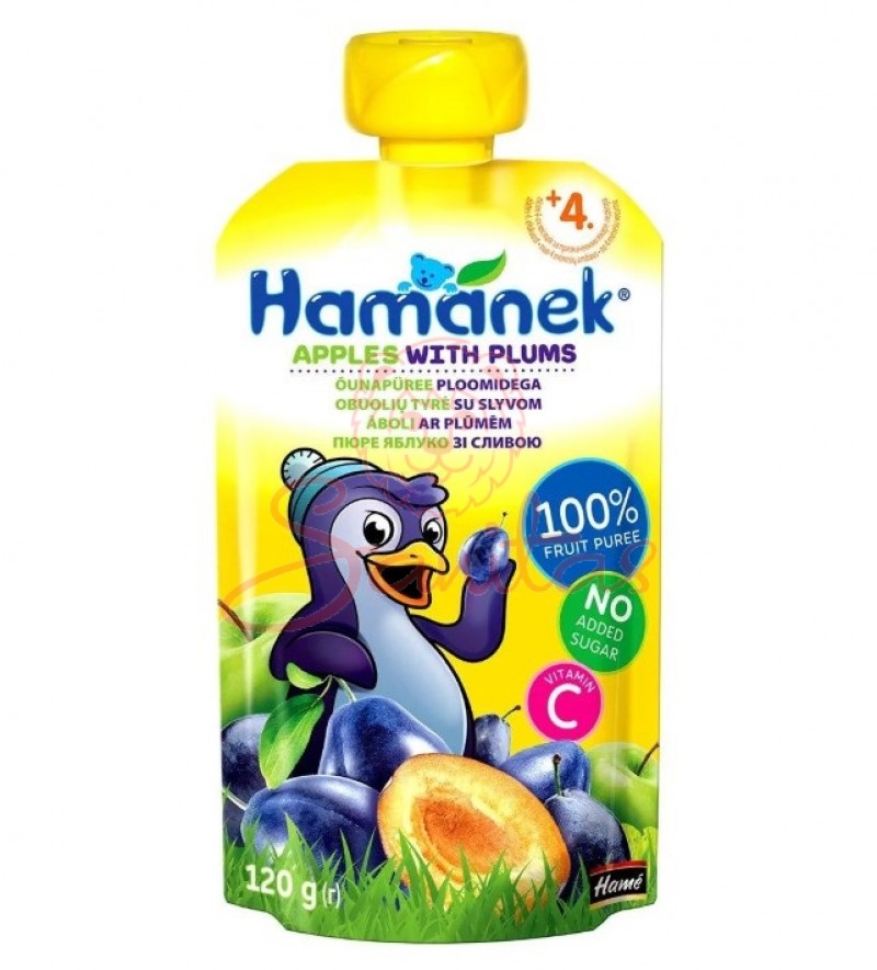 Пюре Хаманек яблуко слива 120г пауч                                          