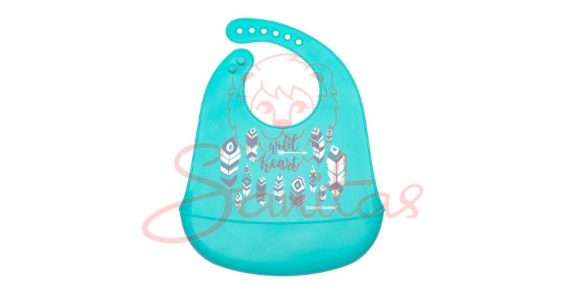 Слинявчик силіконовий з кишенькою Wild Nature блакитний 74/023_blu              