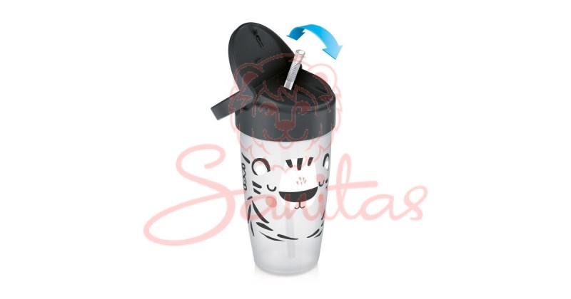 Кружка з трубочкою Моя LOVI JUNIOR 350мл Salt&Pepper 35/357                     