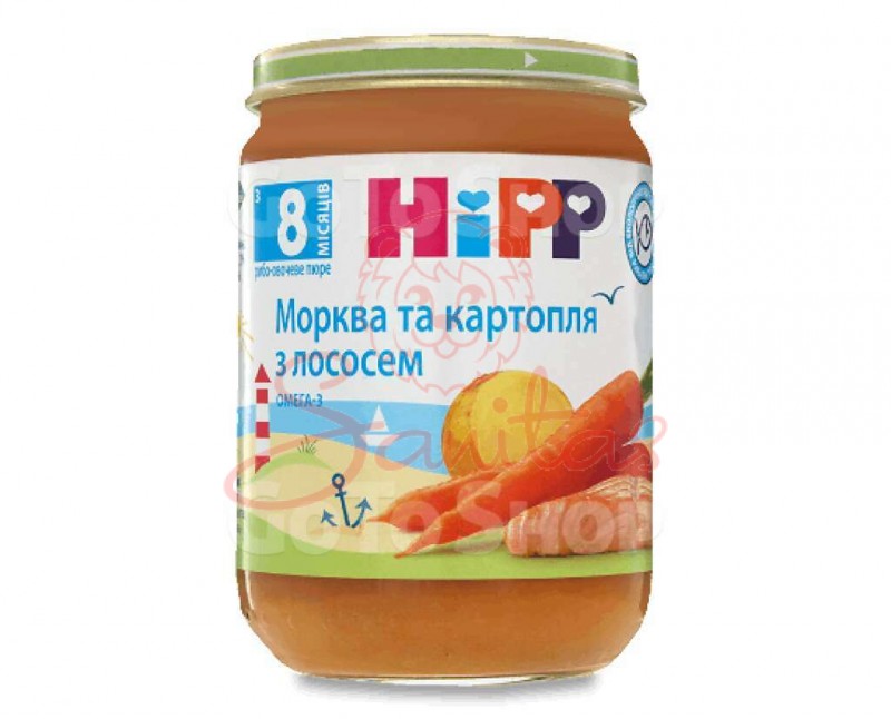 Пюре Хіпп морква та картопля з лососем 190г                                     