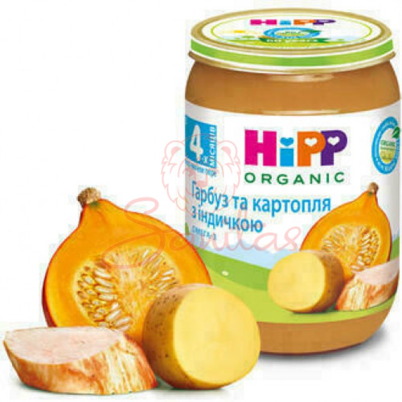 Пюре Хіпп гарбуз та картопля з індичкою 190г                                    