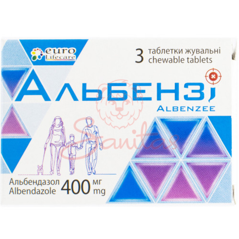 Альбензі таб. жувальні 400мг №3 (1х3)                                           