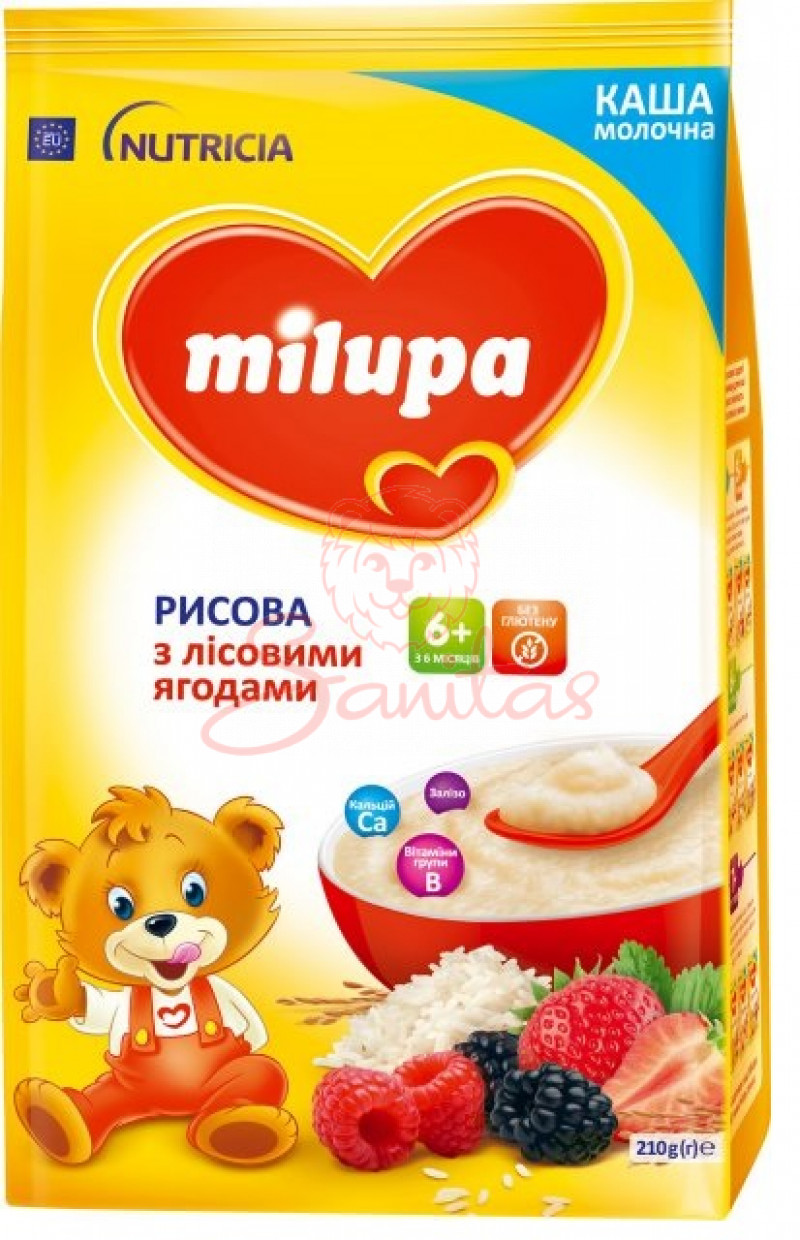 Каша Мілупа рисова з лісовими ягодами від 6 міс. 210г                           