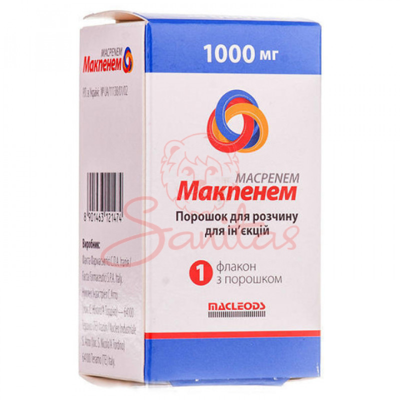 Макпенем 1000 порошок д/р-ну д/ін. 1000мг №1