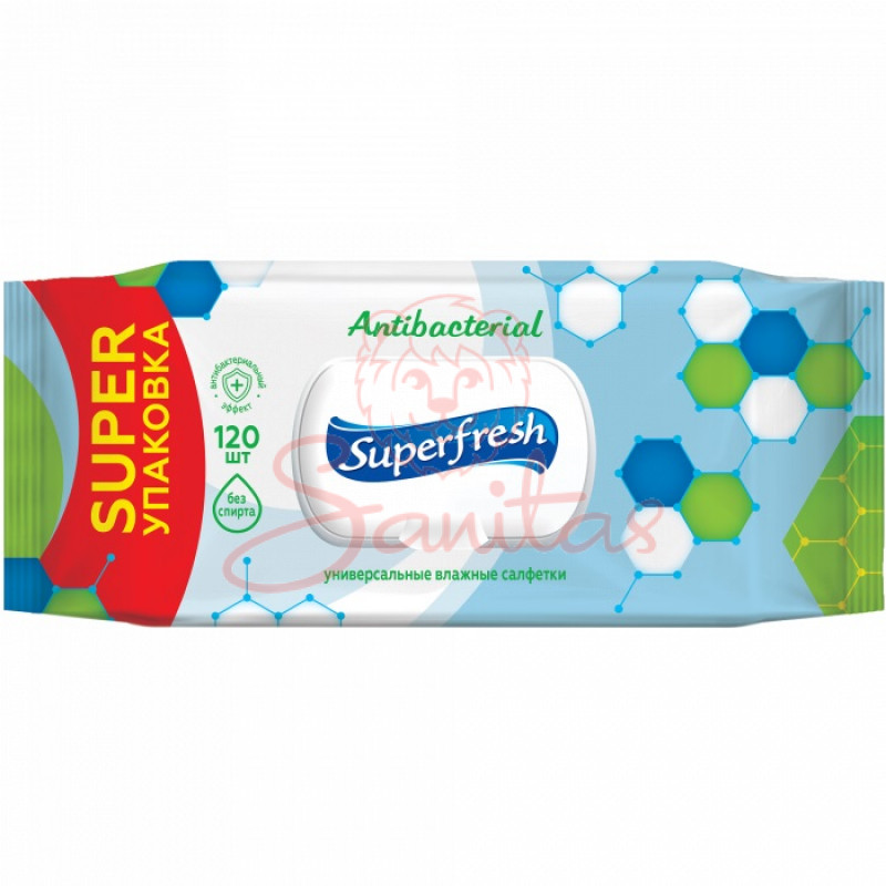 Серв. вологі Суперфреш (SUPERFRESH) антибактеріальні №120 з клапаном