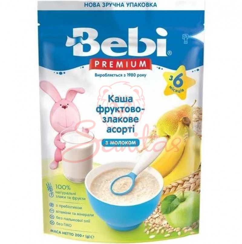 Каша Бебі Преміум мол. фруктово-злакова асорті 200г