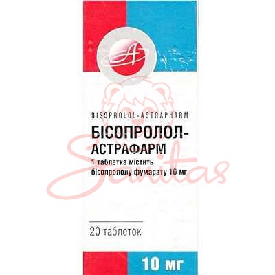 Бісопролол-Астрафарм таб. 10мг №20 (10х2)                                       