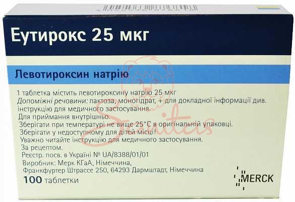 Еутирокс таб. 25мкг №100 (25х4)                                                 