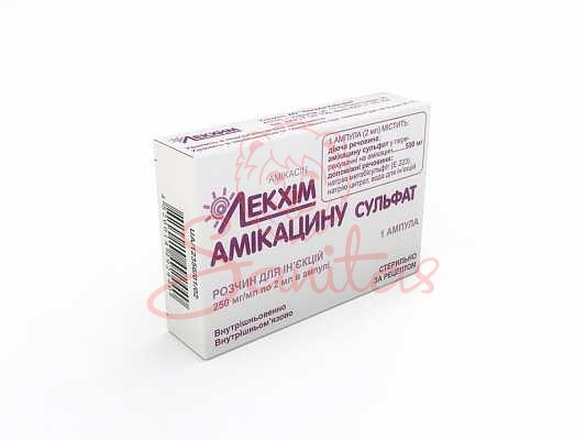 Амікацину сульфат р-н д/ін. 250мг/мл 2мл амп. №1                                